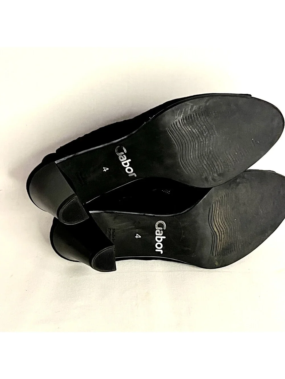 Gabor Black Suede Open Toe Pierced Leather Pump US 6.5, UK 4